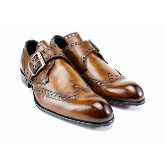 Karim Brown Monk Strap Shoes, Men’s Dress Shoes main image 6